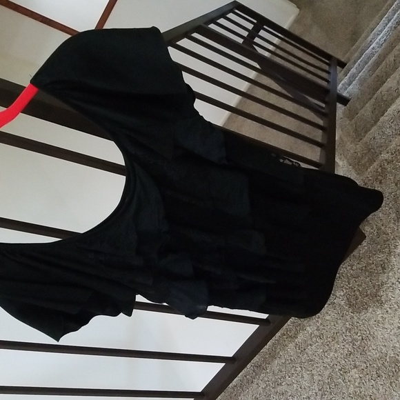 Black Ruffled Top - Picture 4 of 9